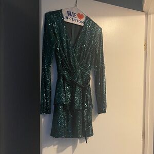 Trixxi Green Sequin Mini Dress